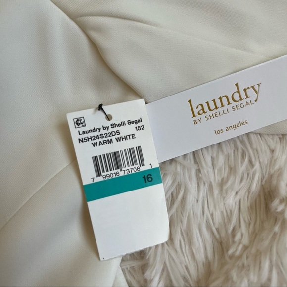 Laundry by Shelli Segal  Cream White Black Lace Blazer Jacket Size 16 NWT - Picture 15 of 16